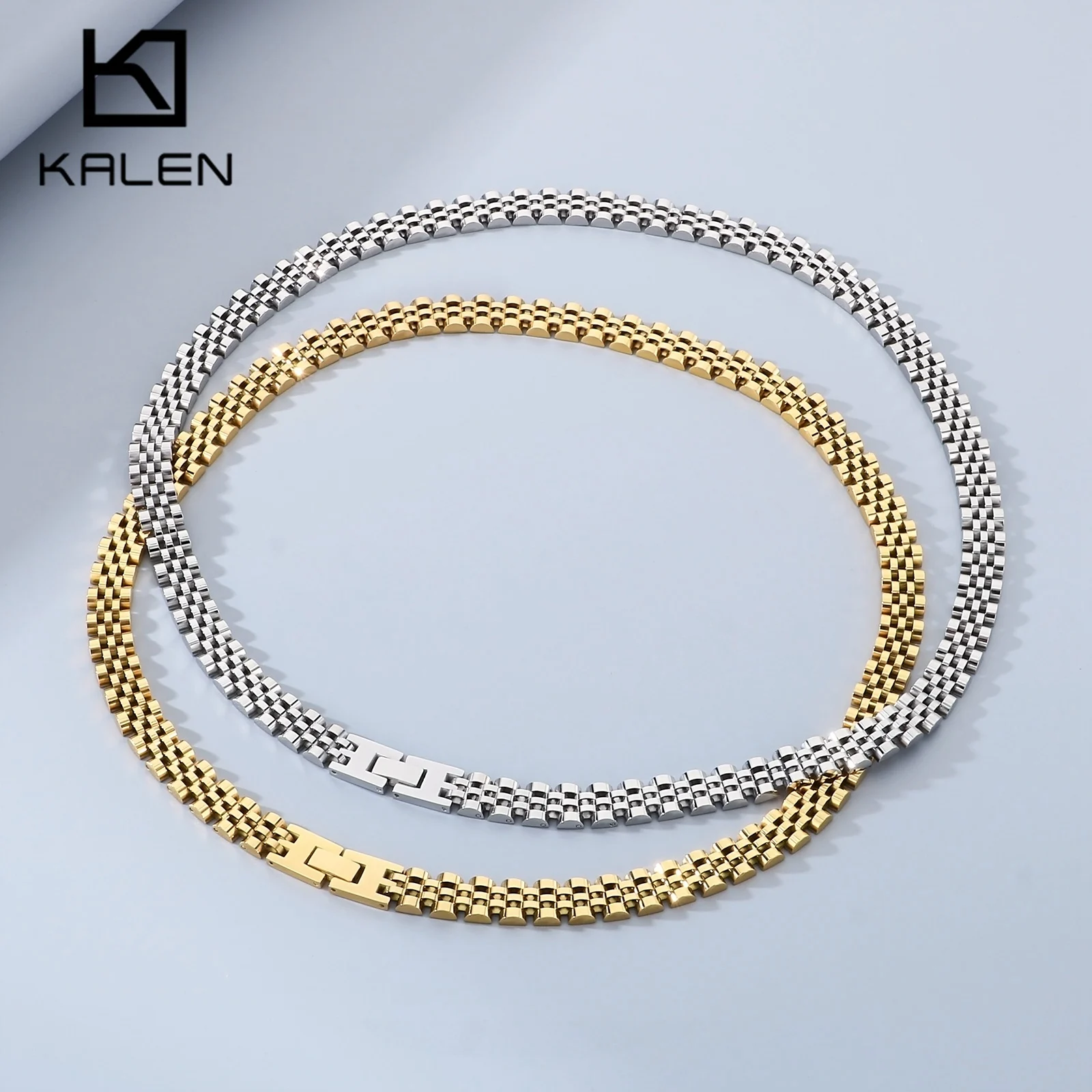 10mm Watchband Strap Chain Necklace  - Stainless Steel 304 - KN289053-KFC