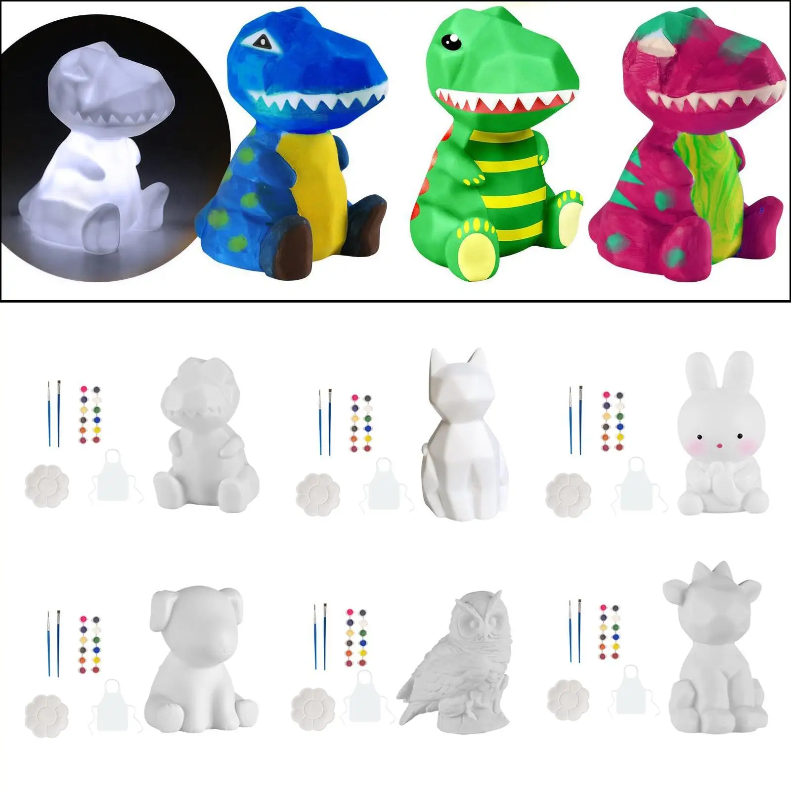 Kit de peinture d'animaux, activités de classe, fournitures artistiques avec Pigments, cadeaux de fête, jouets lumineux pour enfants de 3 4 5 6 7 8 ans