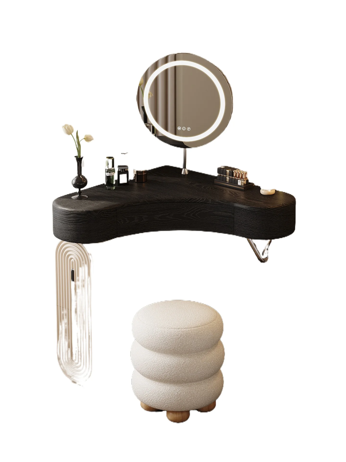 

Minimalist cream wind corner dresser 2025 new bedroom corner small apartment triangular corner makeup table