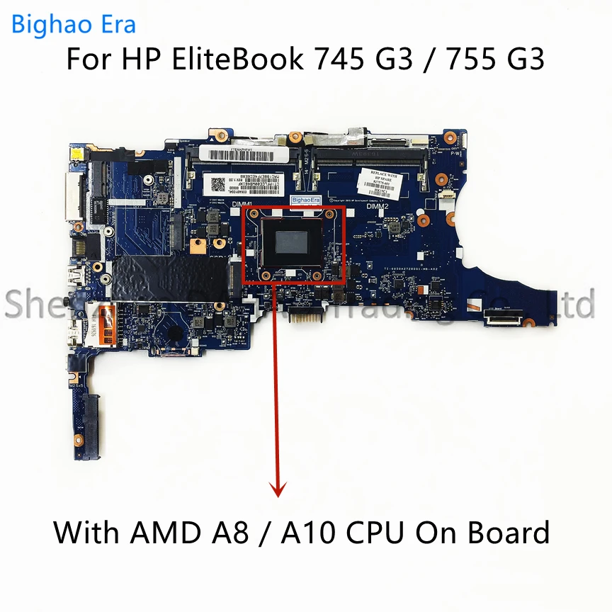 

For HP EliteBook 745 G3 755 G3 Laptop Motherboard With AMD A8 A10 CPU DDR3 6050A2728001-MB-A02 827575-001 827575-601 827574-601