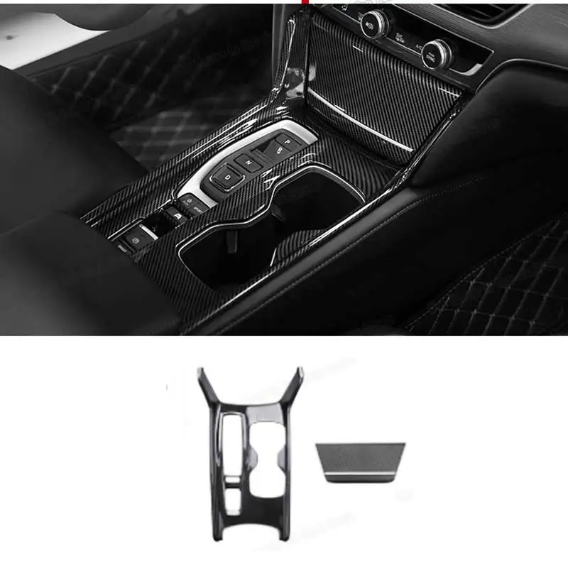 Carbon Fiber Car Center Console Gear Panel Frame Trims for Honda Accord 2018 2019 2020 10 x Accessories Auto Styling 2022 2023