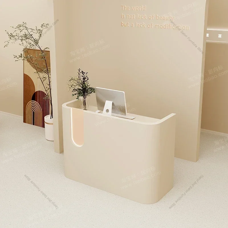 Mostradores de recepción delanteros pequeños y modernos, Bar, caja, tienda de té de la leche, tienda de ropa, salón de uñas, barbería, mostrador, soporte de podio