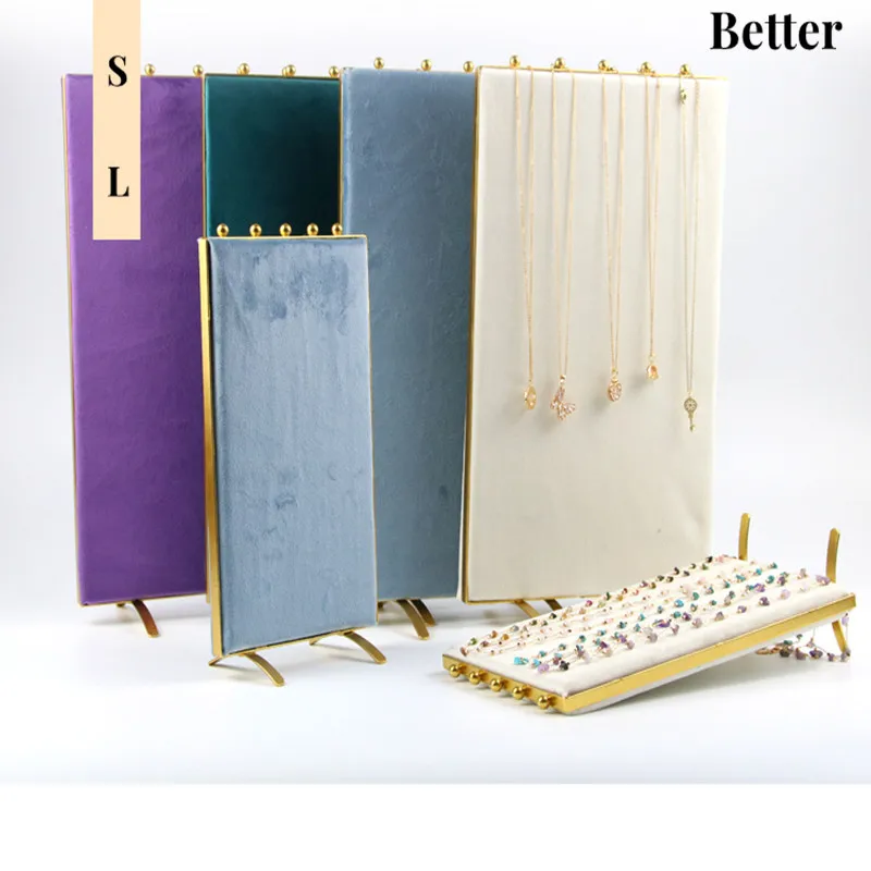 

Screen S/L Options Necklace Pendants Jewelry Stand Organizer Silky Velvet Jewelry Display Mannequin Model Bust Show Exhibitor