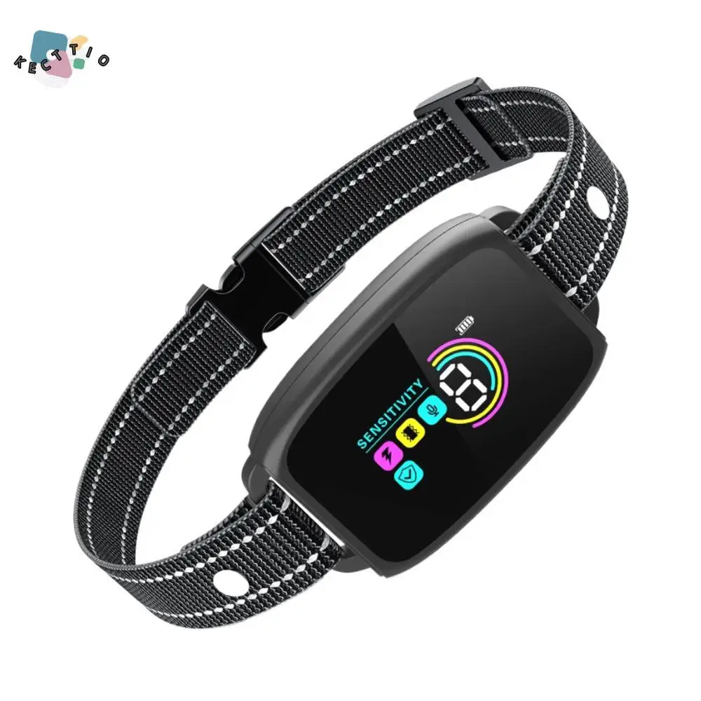 

Интеллектуальный ошейник для лая собак, цветной экран, перезаряжаемый ошейник для собак с защитой от лая, функции ударов, регулируемые рабочие режимы