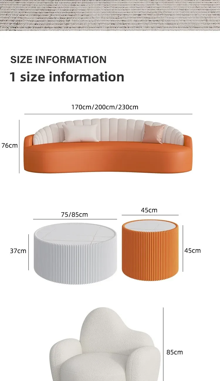 Mesa de centro para sala de estar, sofá de viento crema, combinación de tamaño para cama y desayuno, mesa redonda ligera, mesa de negociación de lujo I