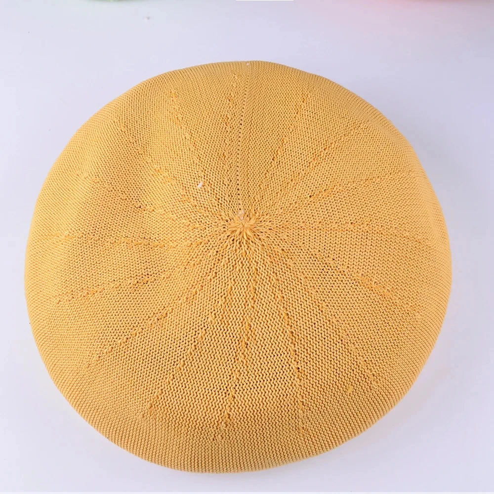 New 11 colors beret solid hat female knit acrylic cap spring summer autumn hat solid color top quality Women Boina Wholesale