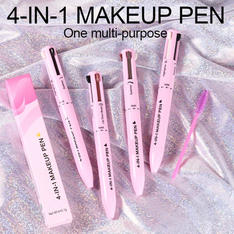 4 In 1 Eyebrow Eye liner ดินสอดินสอเขียนคิ้ว Eye liner Lip Liner Highlighter Lasting Drawing Lip Line Highlighter เครื่องมือแต่งหน้า