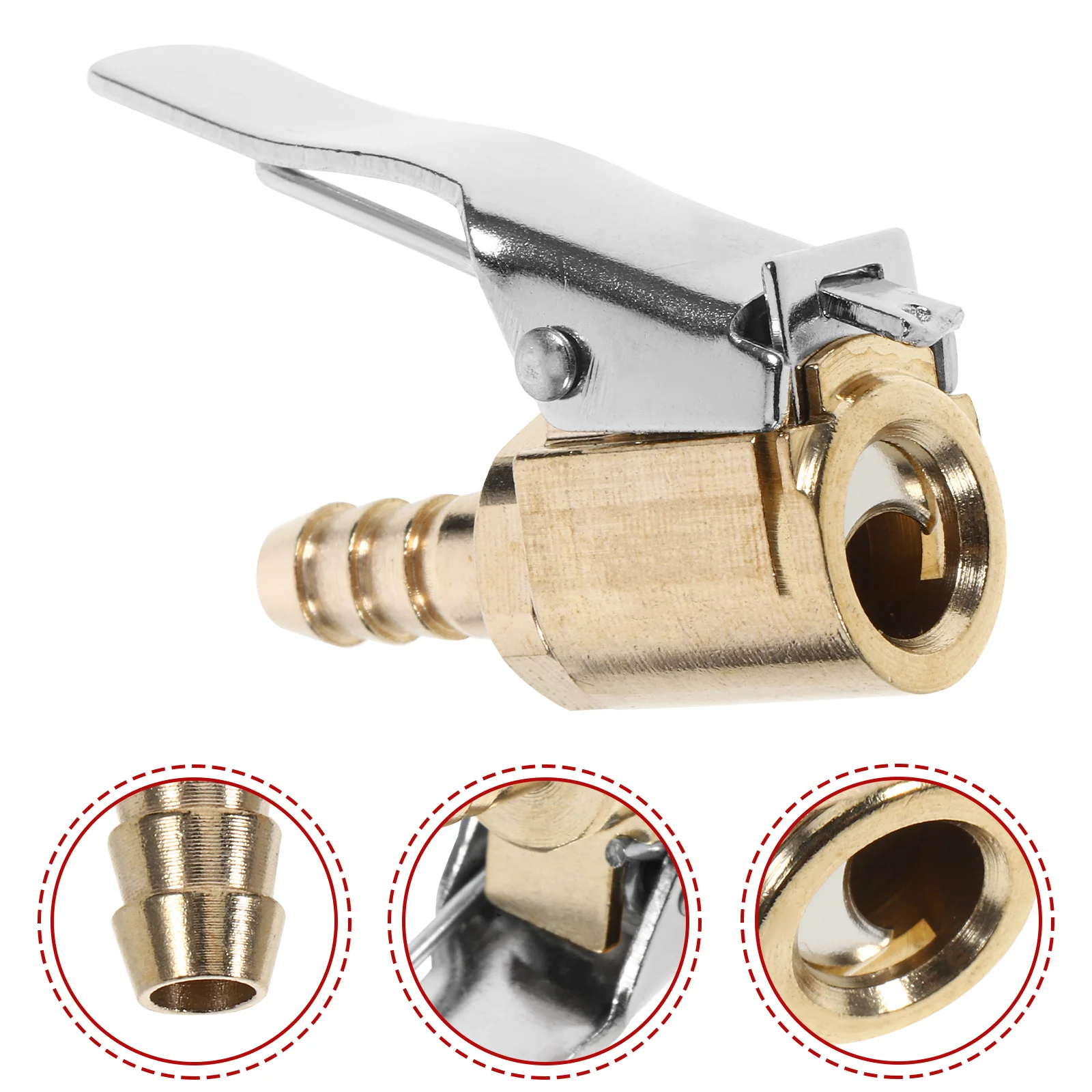 

Car Valve Adapter Air Pump Thread Nozzle Durable Motorcycle Air Chuck Supply Tyre Inflator Lever Plug Connector Clip-on