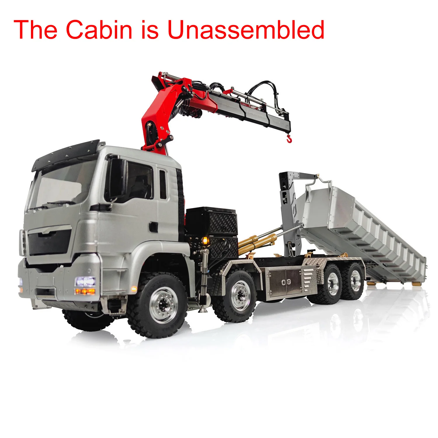 LESU 1/14 8x8 RC Roll on/off Idraulico Camion Gru Dumper Ribaltabile Auto Valvola di Inversione Pesante Macchina Giocattolo TH19852