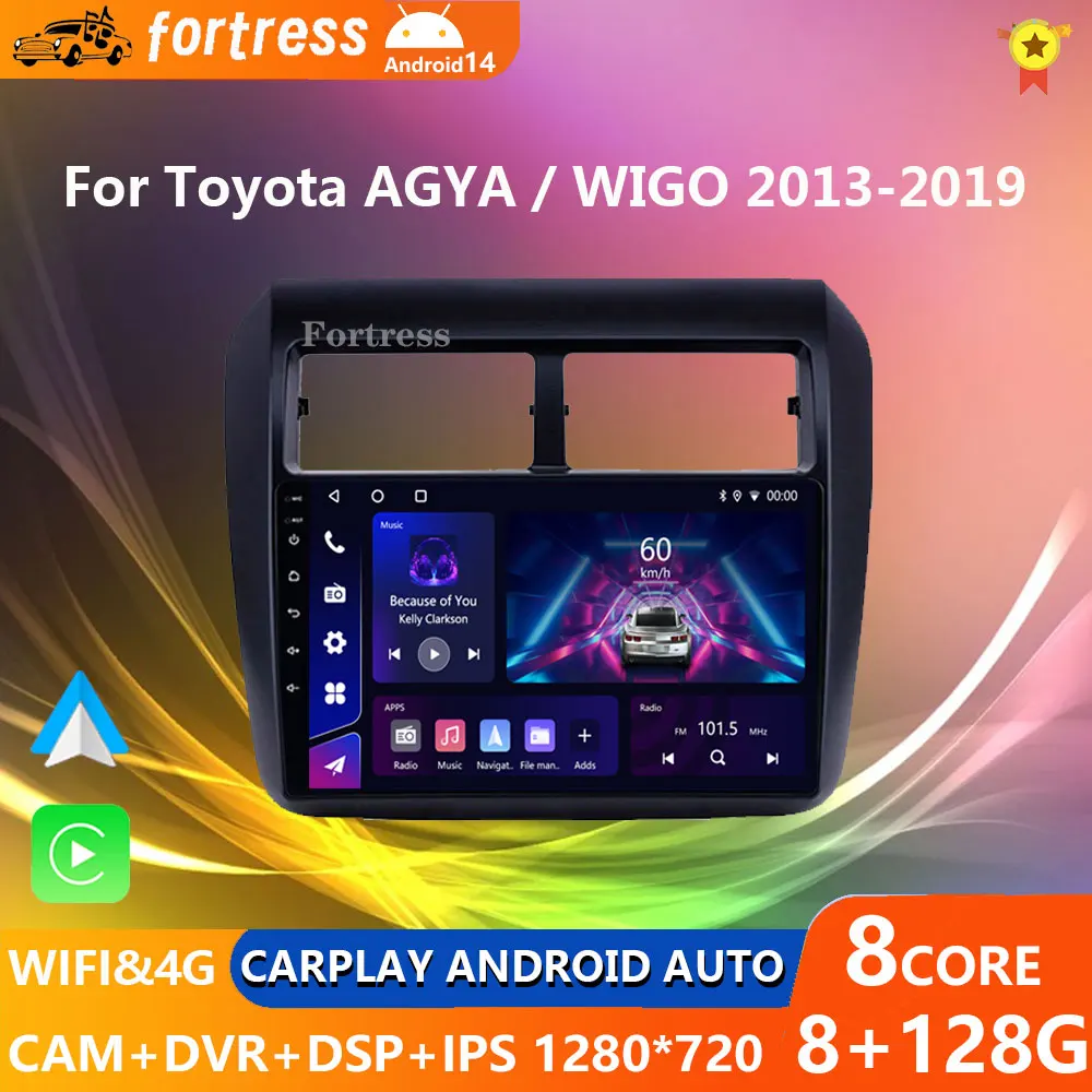 

Car Radio Android Auto For Toyota Agya Wigo 2013-2018 Head Unit Multimedia Player GPS Navigation Carplay BT 5G WiFi No 2din DVD