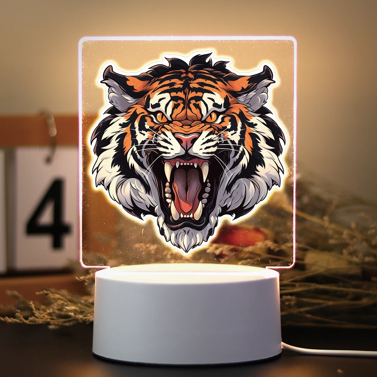 Cute Cartoon Anime Animal Tiger Phoenix Owl Bird 1-7 Color Changeable LED Night Light Home Bedroom Living Room Lamp Kids Gift