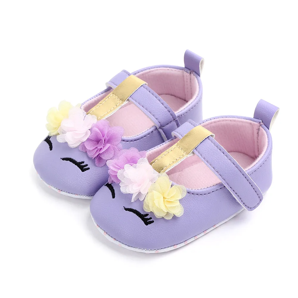 Baby Girl Spring and Summer Casual Shoes Cute Unicorn Soft PU Anti-slip Soft-sole for 0-18Months Newborn Toddler Girl NewFashion