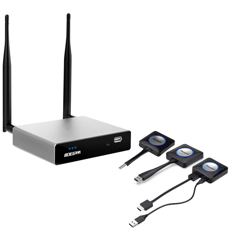 One-Click Share Multi-Platform Compatible 4K Wireless Presentation System with Split Screen Display