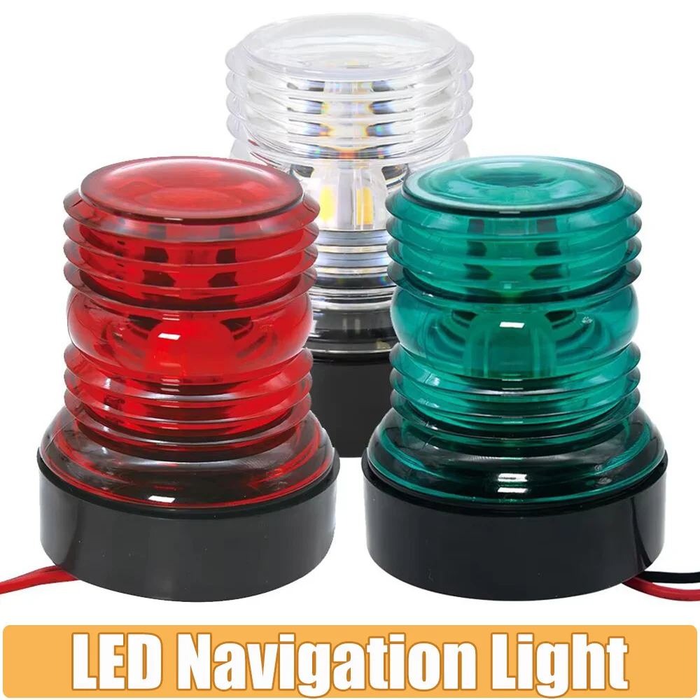 

12V LED Navigation Light Red Green White Light Waterproof Marine Boat Yacht Light Navigation Anchor Light 360 Degree All Round