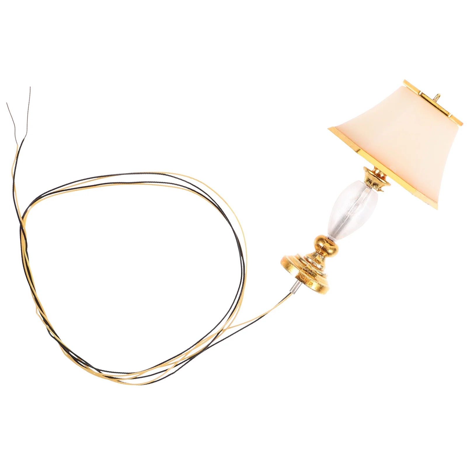 Stehlampe Puppenhaus Tisch Nachttischlampe Miniatur Ornament Zart für LED Goldene dekorative Möbel