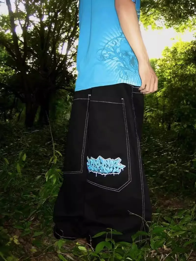 New fashion embroidered Y2K wide-leg couple jeans 2025 four-season European and American retro casual pants straight trousers