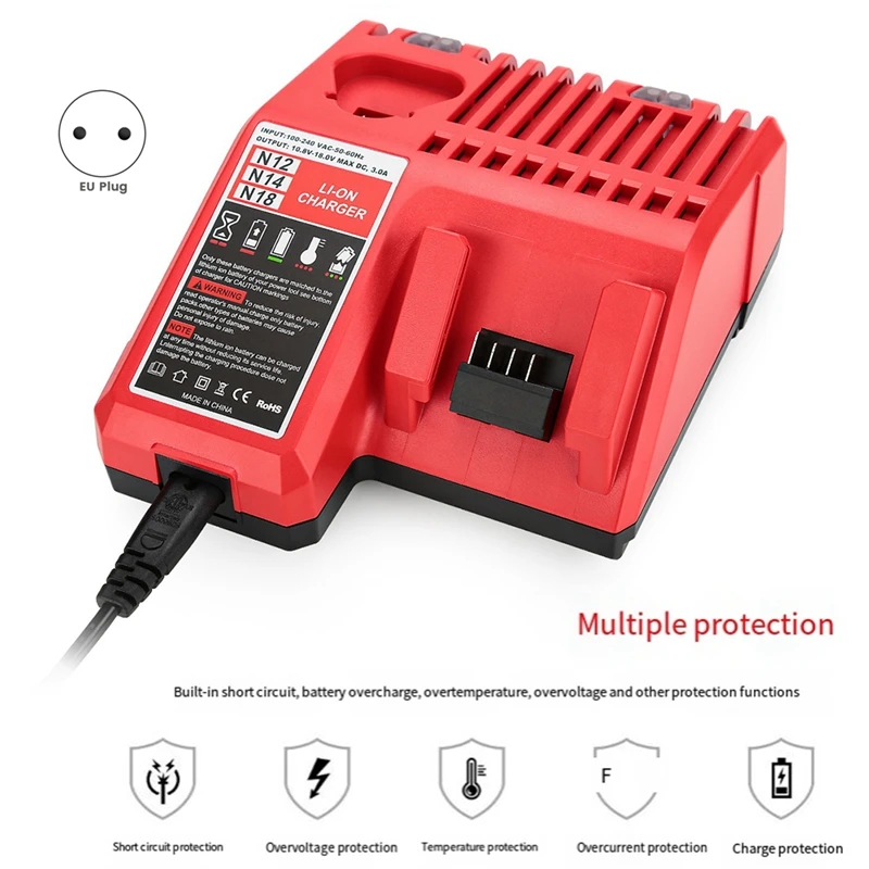 Multipurpose Li-Ion Battery Charger For Milwaukee M12-M18