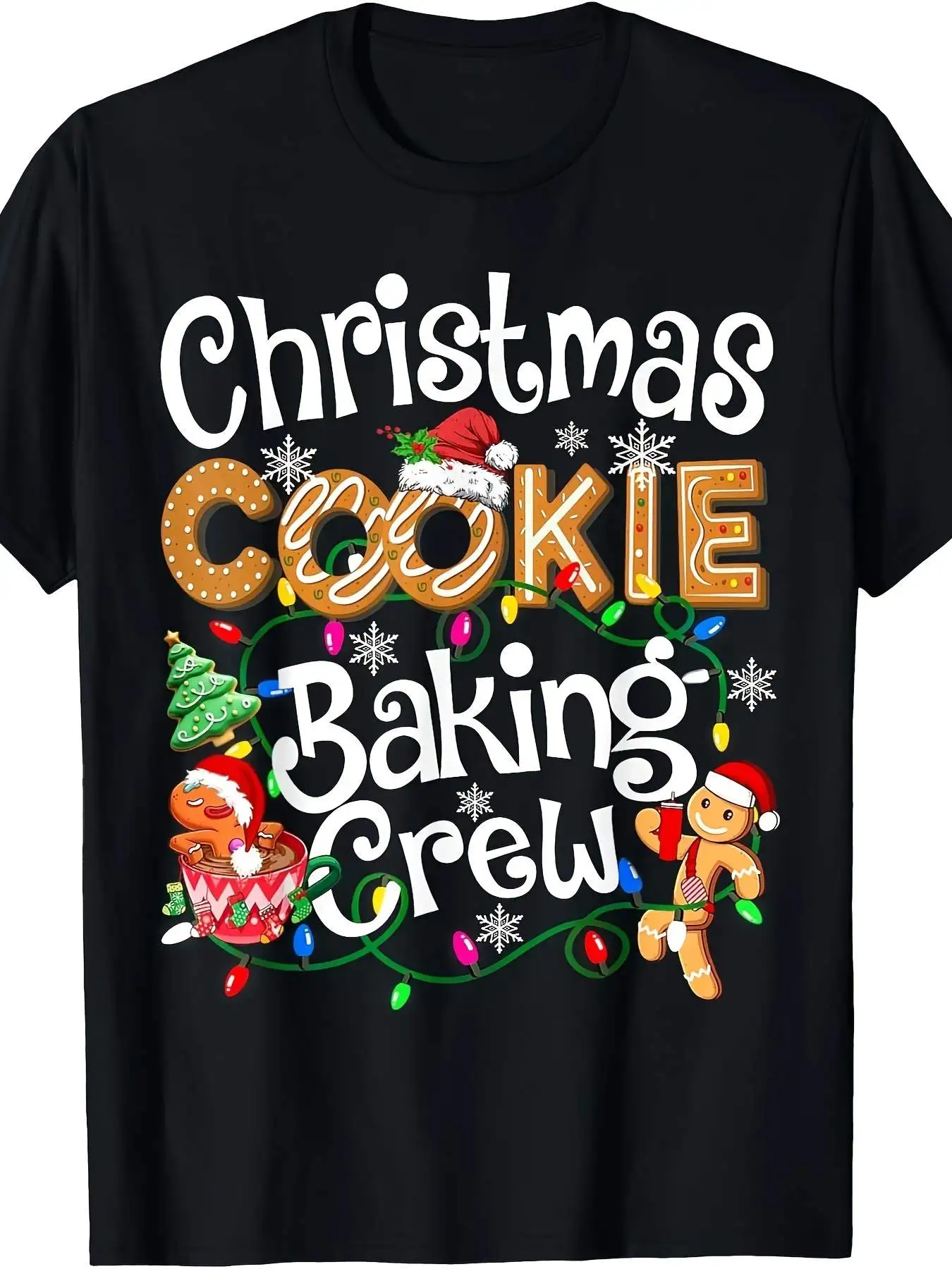 Camiseta de pan de jengibre de Papá Noel para entusiastas de la cocina del equipo de horneado de galletas de Navidad - 100% algodón 220g