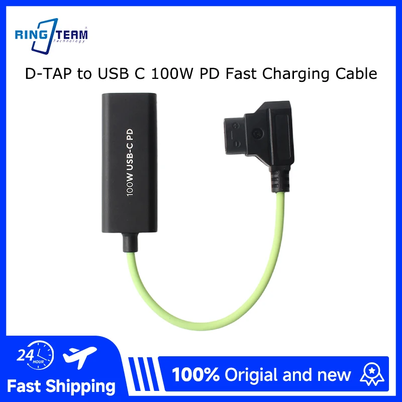 D-TAP to USB C 100W PD Fast Charging Silicone Cable V Mount V Lock Battery Power Adapter for Outdoor Filming Camera Use