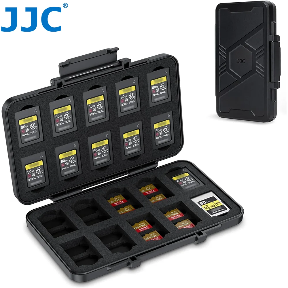 JJC CFexpress Type A Card Case Storage 60 Slots Memory Card Organizer Holder Box for 40 Micro SD 20 CFexpress Type-A Cards