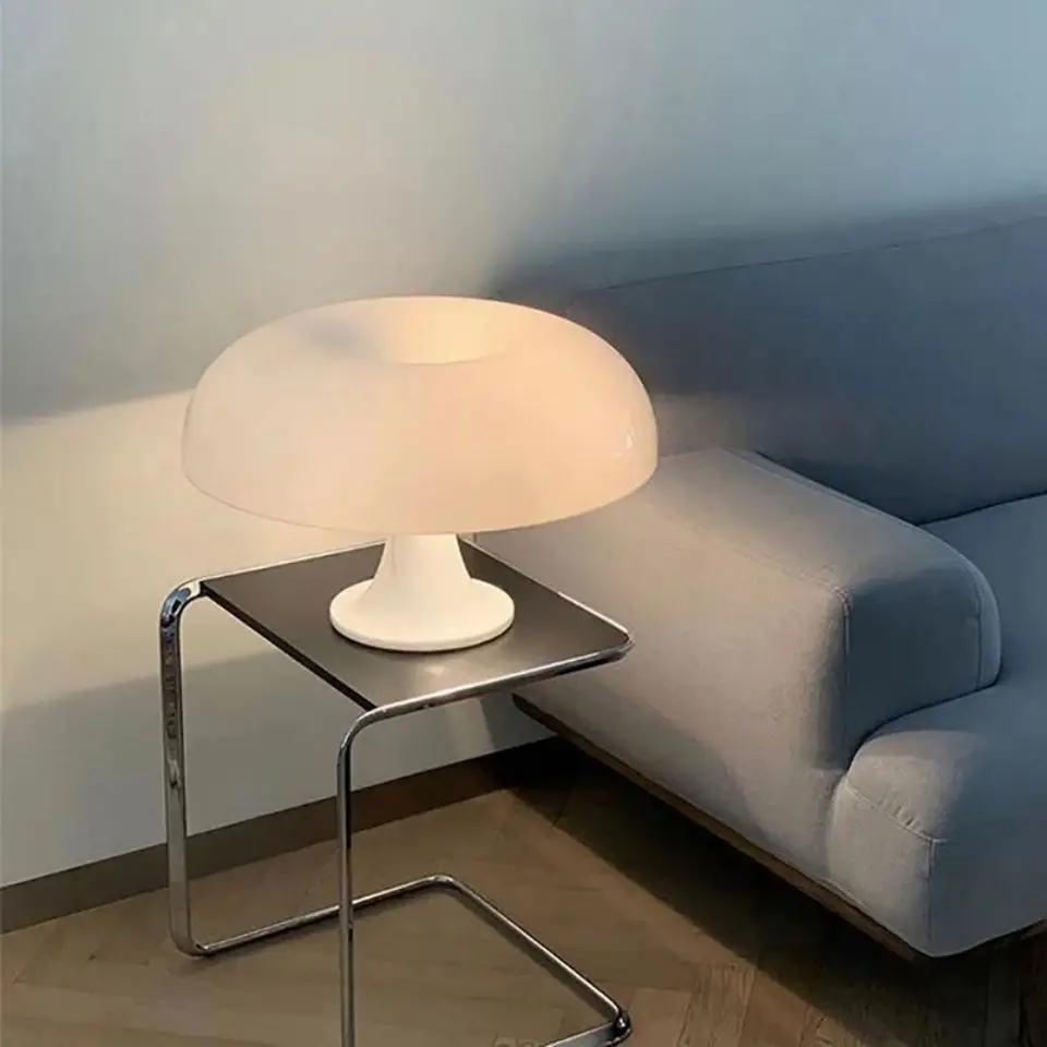 LED Mushroom Table Lamp Bedside Lamps Portable Dimmable Bedside Lamp with USB Charging Translucent Lampshade Table Lamp for Read