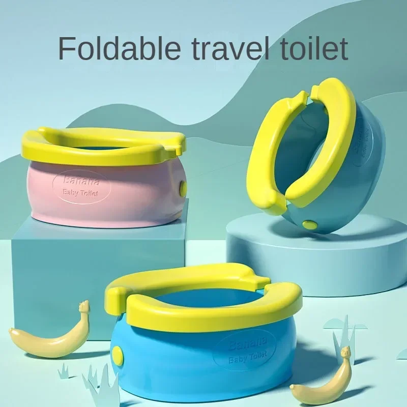 Children\'s Toilet Foldable Banana Toilet Baby Car Urinal Baby Seat Toilet Child Portable Basin No Cleaning Tourism Outdoors