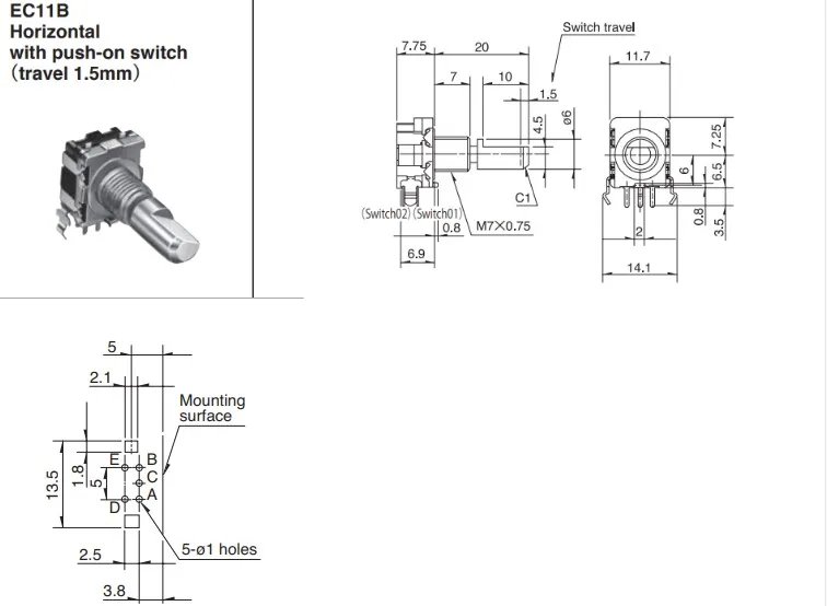 EC11B15242AE EC11B15242Tains, EC11B15242AZ, EC11B15242B1, Nouveau, Lot de 5 Pièces