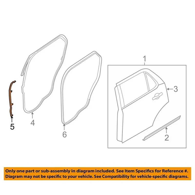 Rear Door Front Weatherstrip Seal For Ford Explorer 2011-2019 Replace Accessories