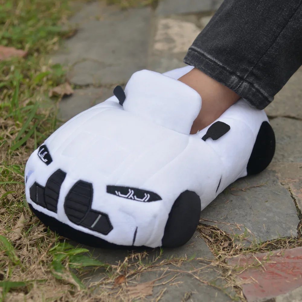 MyRytanda 11 Colors New Car Plush Slippers Fun Vehicle Shape Stuffed Shoes Women Men Christmas Indoor House Slippers