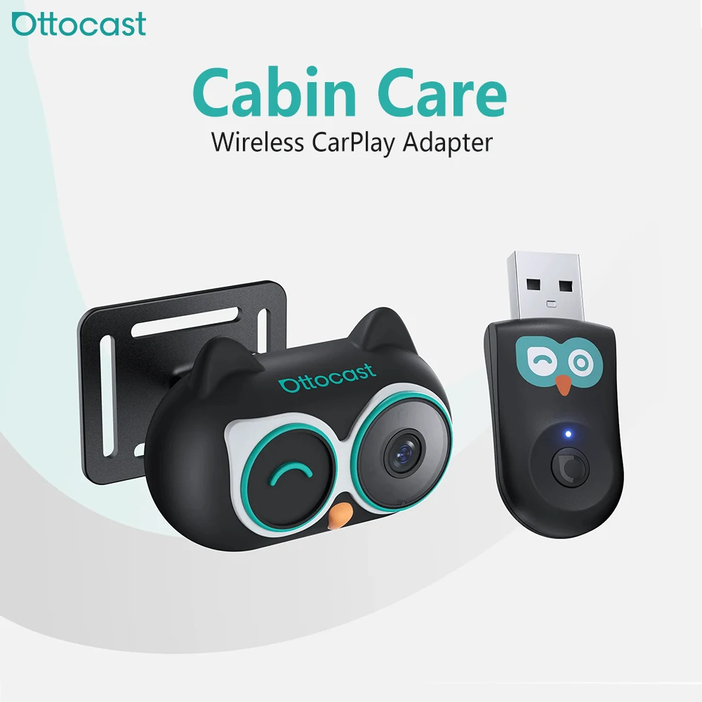 Ottocast Cabin Care Wireless CarPlay Adapter Car Rear Seat Camera for Baby Pets Kids Car Accessories for Hyundai Benz VW Toyota