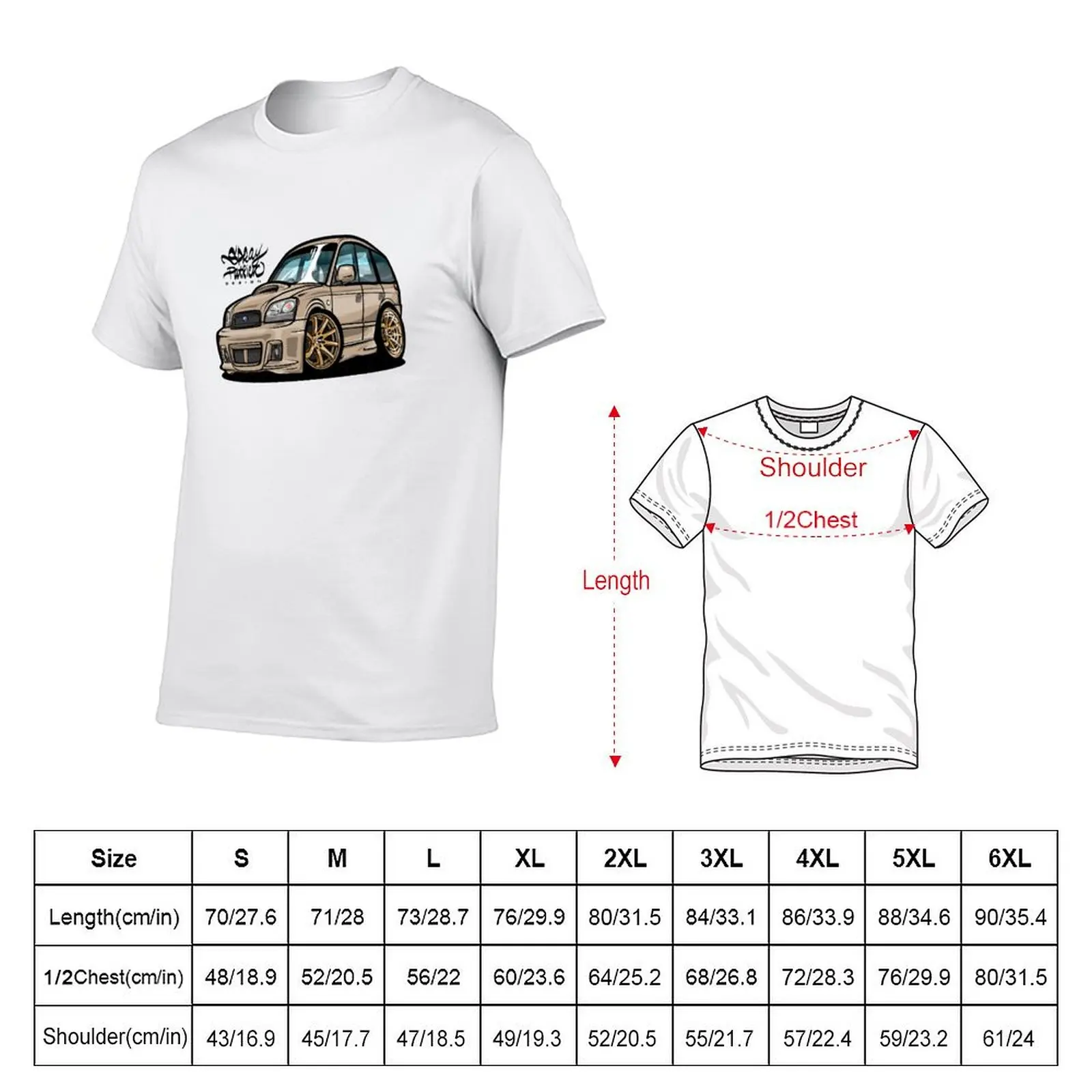 Subie Legacy WAGON T-Shirt Casual Pattern Print Tee Shirt