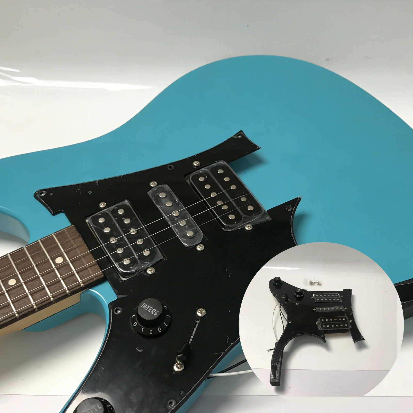 1pc Three-Layer Electric Guitar Guard Set HSH Black for Lynnists Musical Instrument Making