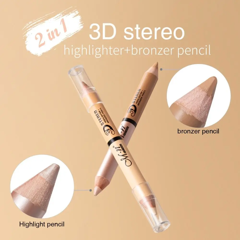 Pencil Lying Silkworm Pen with Sharpener Makeup Tool Brow Highlighter Concealer Pen Eyebrow Contour Pen Highlighting Pencil