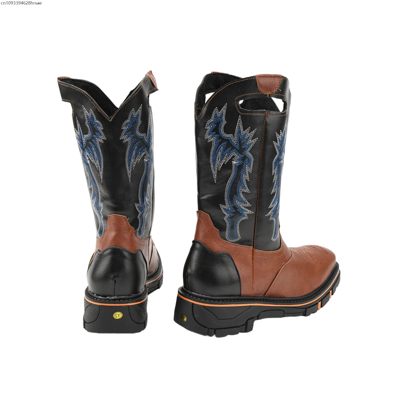 Luxus Stickerei Männer Stiefel Mitte Wade Western Cowboy Motorrad Stiefel Spitz-toe Mid-kalb Männliche Stiefel Retro Entworfen männer Schuhe