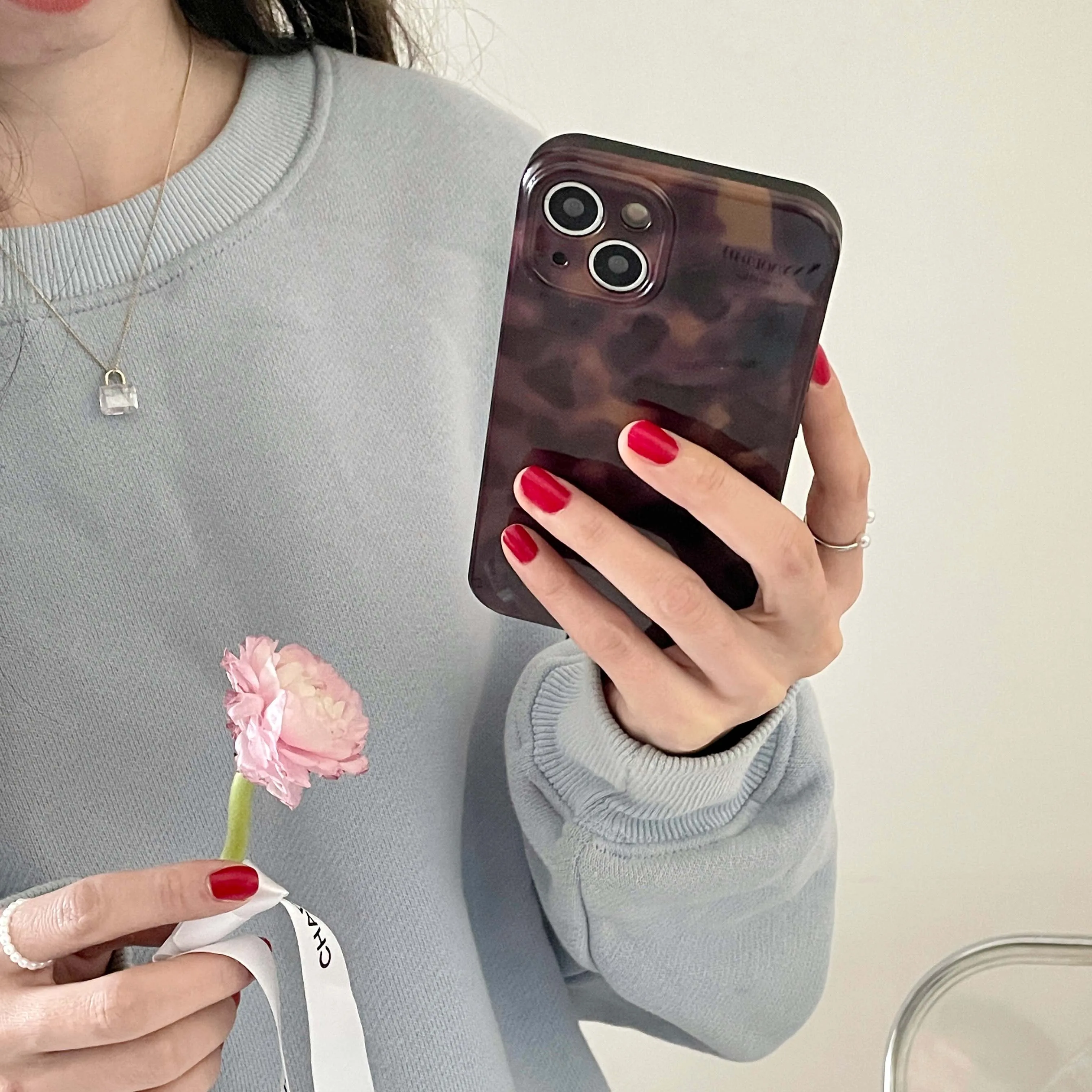 Amber retro brown silicone soft imd shockproof phone case for iphone 14 12 11 13 pro max 15 promax protector back cover image 5