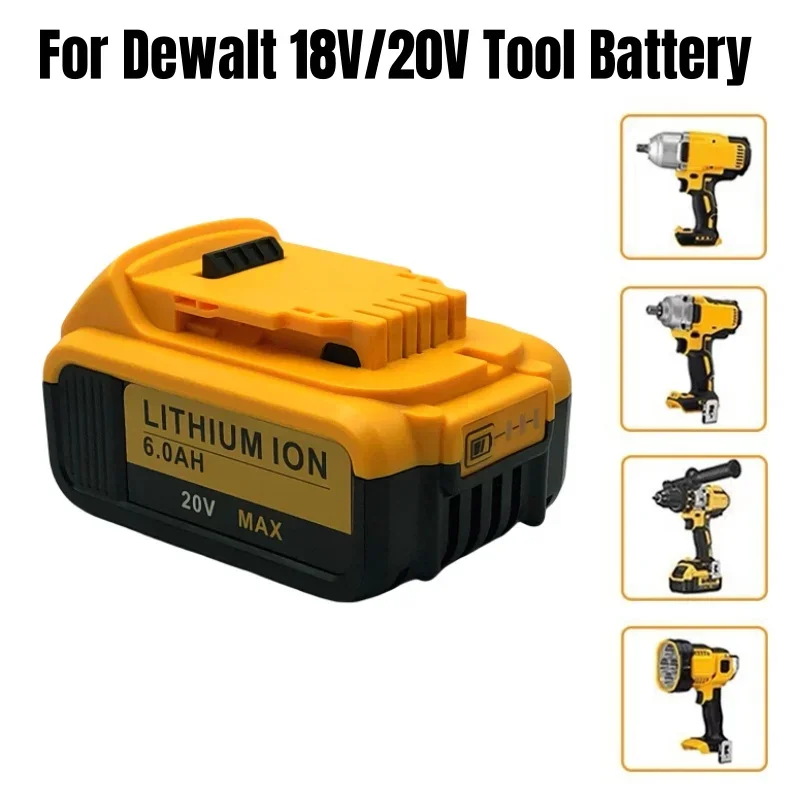 Baterai Pengganti Lithium DCB200 18V 6000MAh untuk Dewalt 18V DCB184 DCB200 DCB182 DCB180 DCB181 DCB182 DCB201 DCB206