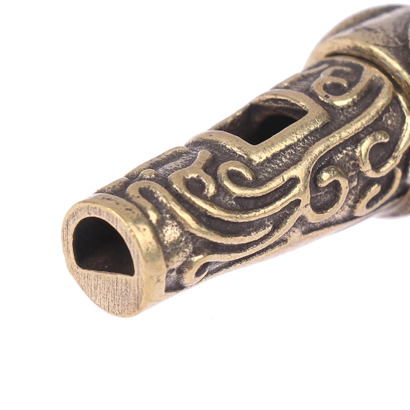 【rrkxa】1Pc Brass Metal Treble Training Wilderness Survival Pendant Elephant Whistle Antique Keychain Outdoor Survival Whistle