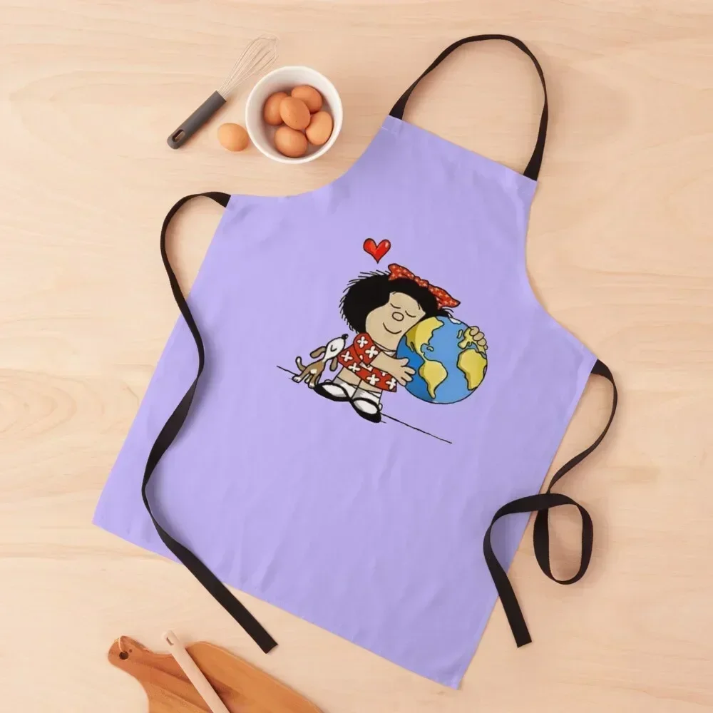 

Mafalda puppy world Apron Kitchen Women Waiter Uniforms Womens Dresses japanese woman Apron