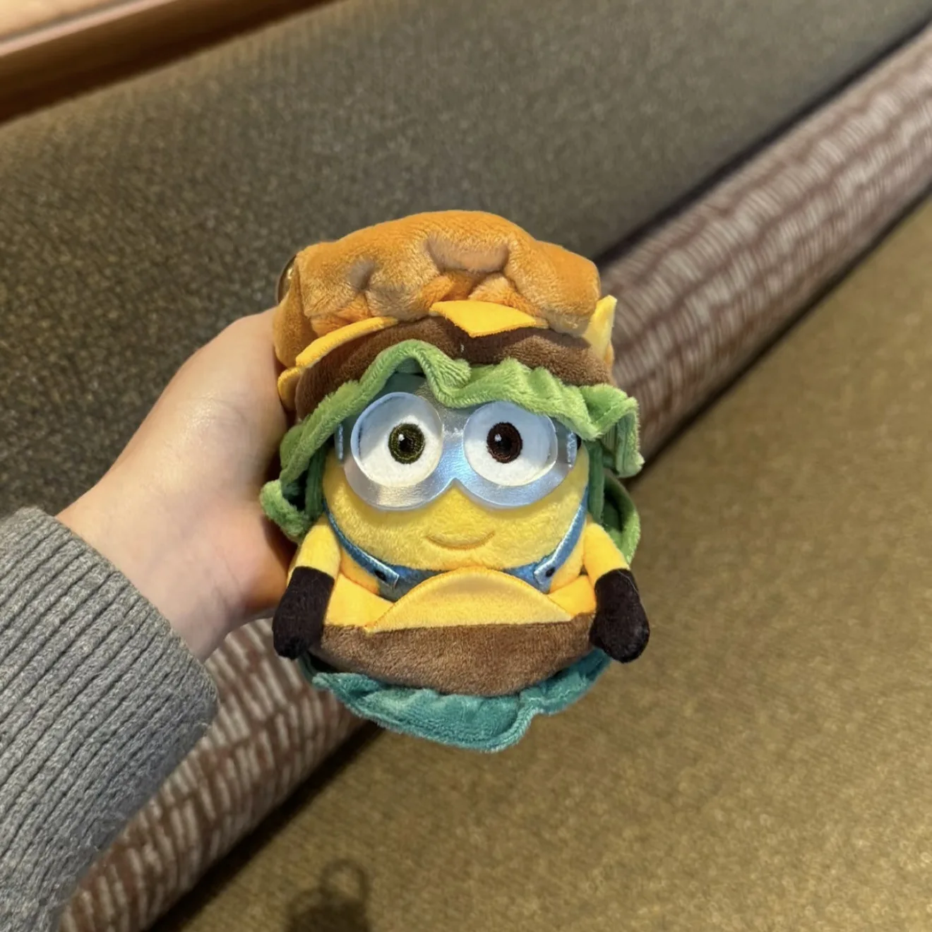 Pingente de Mochila Genuíno do Minion Bob Amarelo Fofo, Boneco de Pelúcia de Desenho Animado, Chaveiro, Decoração para Bolsa, Presente de Aniversário