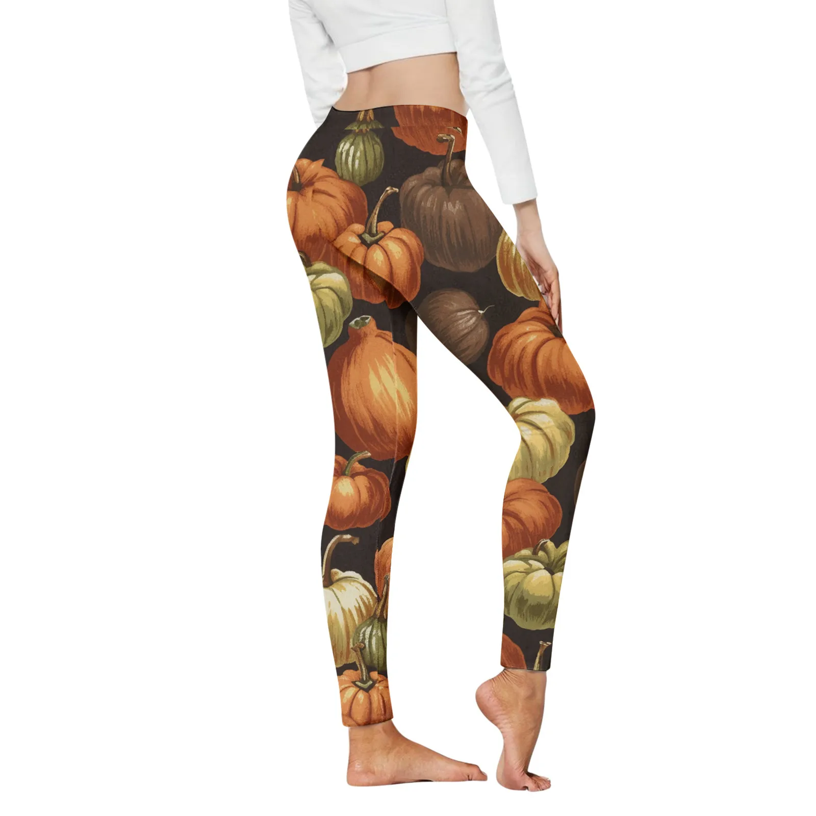 Halloween Print Leggings Push Up Butt Gym Leggings Women Booty Workout Tights Fitness Stretchy High Waist Stretchy Tights Pants