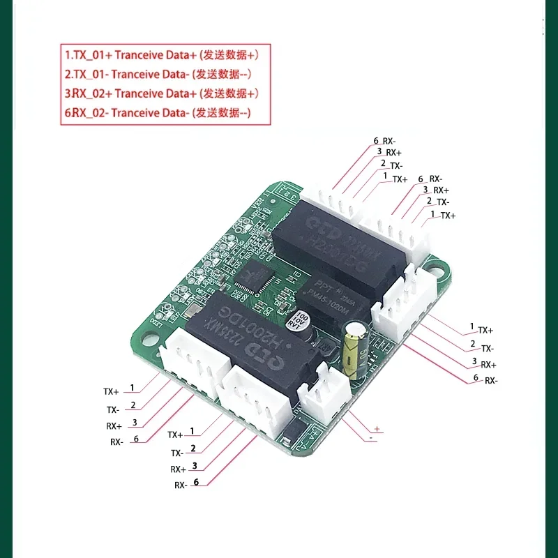 Módulo de interruptor ethernet industrial não gerenciado, 5/8 portas, 10/100m, placa pcba, oem, portas de detecção automática, placa pcba, placa-mãe oem