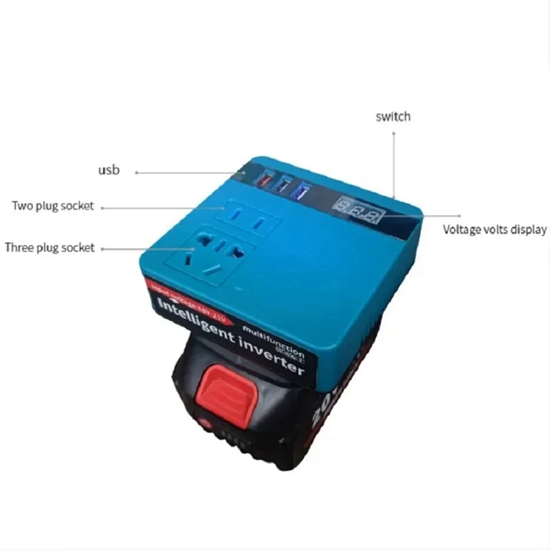 For Makita Lithium Battery Inverter, Electric Tool Battery Inverter AC220V/ DC5V/20V Outdoor Operation Inverter