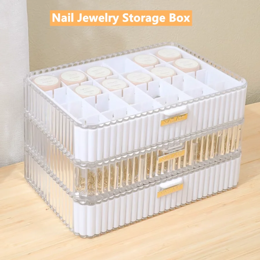 

Коробка для хранения ювелирных изделий с драгоценными камнями для ногтей, коробка для хранения аксессуаров для дизайна ногтей со съемной сеткой, органайзер для ювелирных изделий со стразами