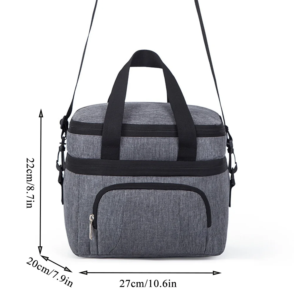 Insulated Lunch Bag For Men Women Cooler Bags Outdoor Picnic Bag Waterproof Fresh Keeping Lunch Box With Shoulder Strap