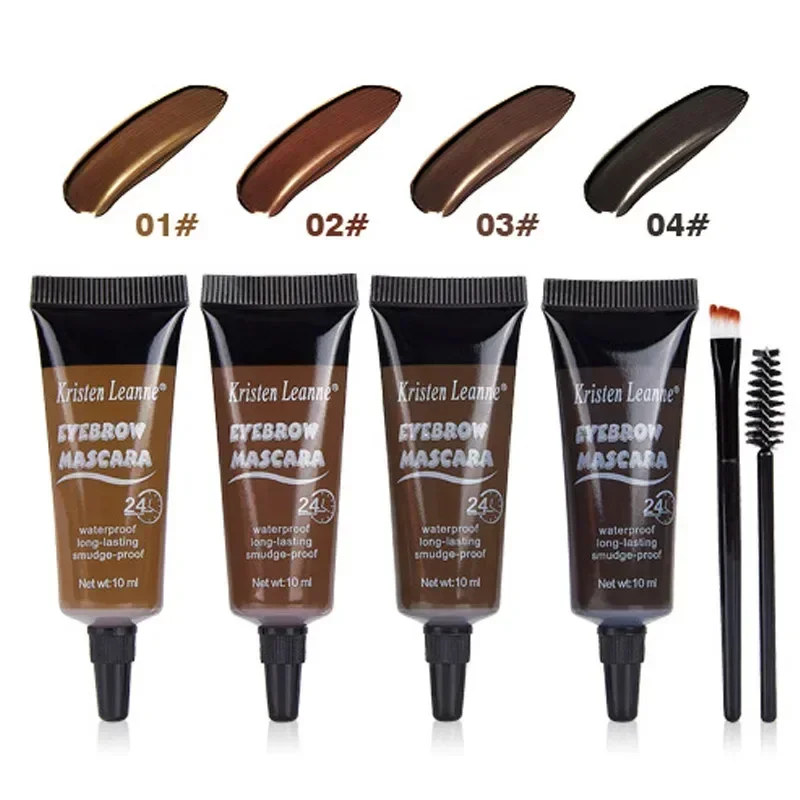 Natural 4 Colors Liquid Dyeing Eyebrow Cream Dyeing Eyebrow Set Brow Tattoo Pigments Lasting Waterproof Eyebrow Gel Makeup