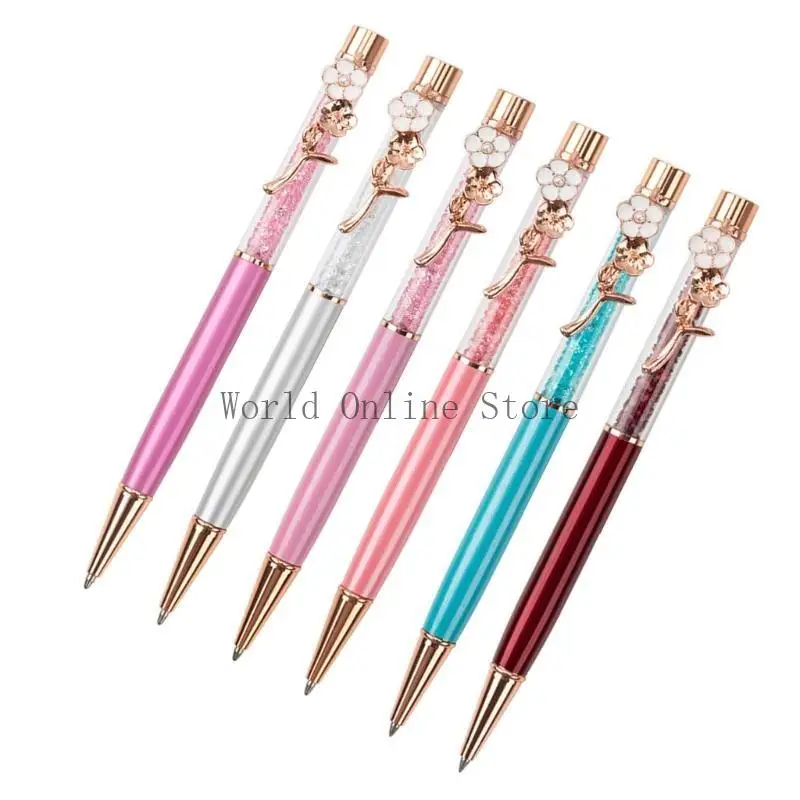 

6pcs Crystal Ballpoint Pen Twist, чтобы открыть и закрыть стопоны шариковые шариковые перо для женщин для женщин 87HC