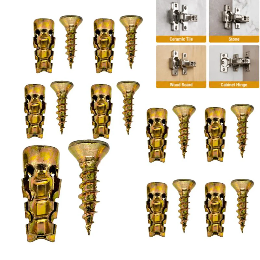 6*14mm Door Hinge Thread Repair Screws Short Expansion Wall Anchors Stripped Thread Repair Fixer Steel Self Tapping Screws