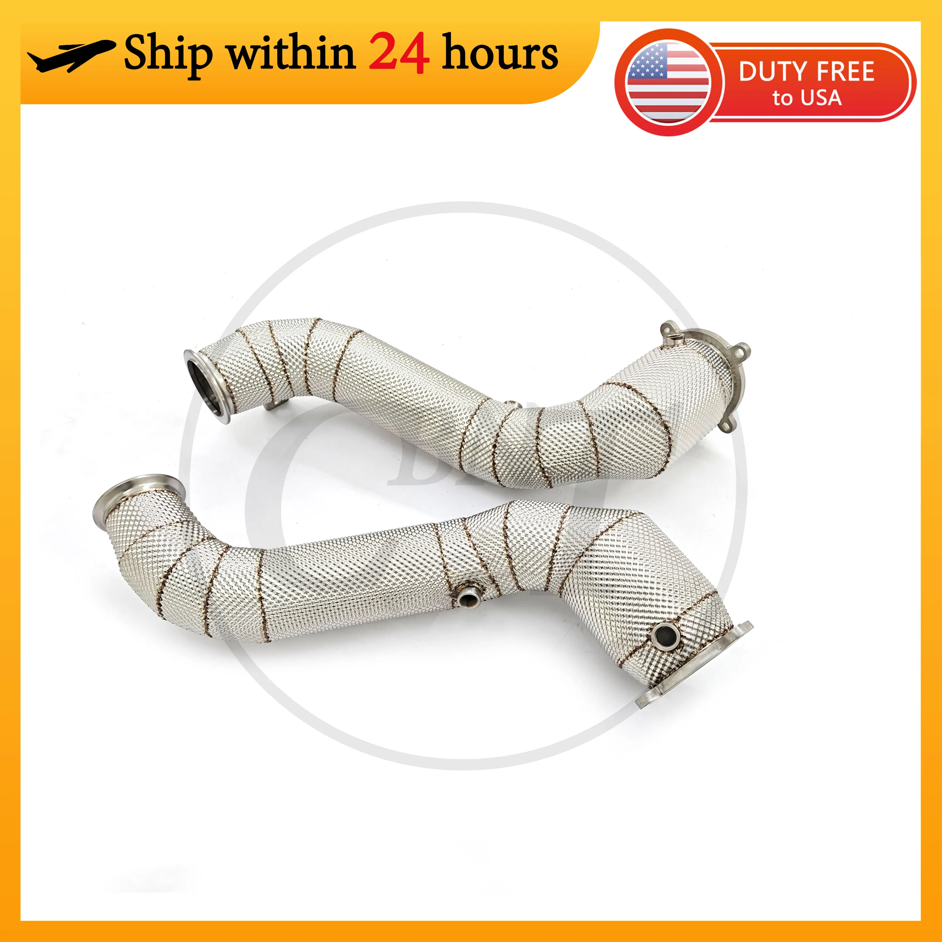 

CBNT Exhaust Pipe Downpipe with Heat Shield for Mclaren 720S 4.0T High Performance SS304 Exhaust Header Free Flow Car Accessorie