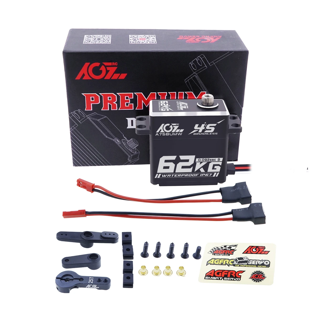 Agfrc 62kg super drehmoment a75bumw 4s 16,8 v hv programmier bares wasserdichtes bürstenloses rc servo für rc auto crawler buggy lkw – Detail 6