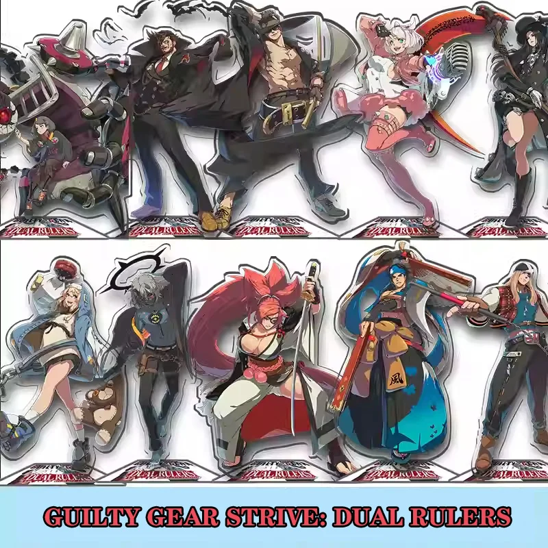 Anime GUILTY GEAR STRIVE: DUAL RULERS Ky Kiske Acrylic Stand Figure Display Sol Badguy Cosplay Charm Cartoon Desktop Model Plate